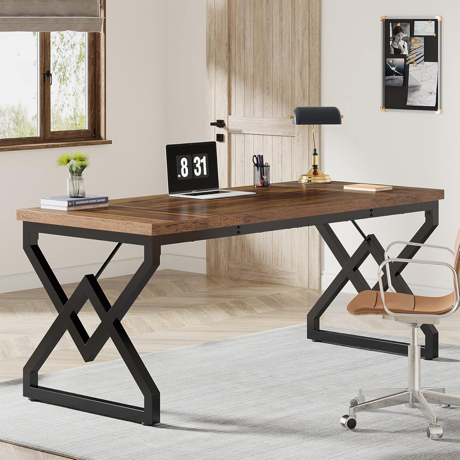 Tribesigns 63-inch Executive Desk, Large Home Office Computer Desk with Extra Th...