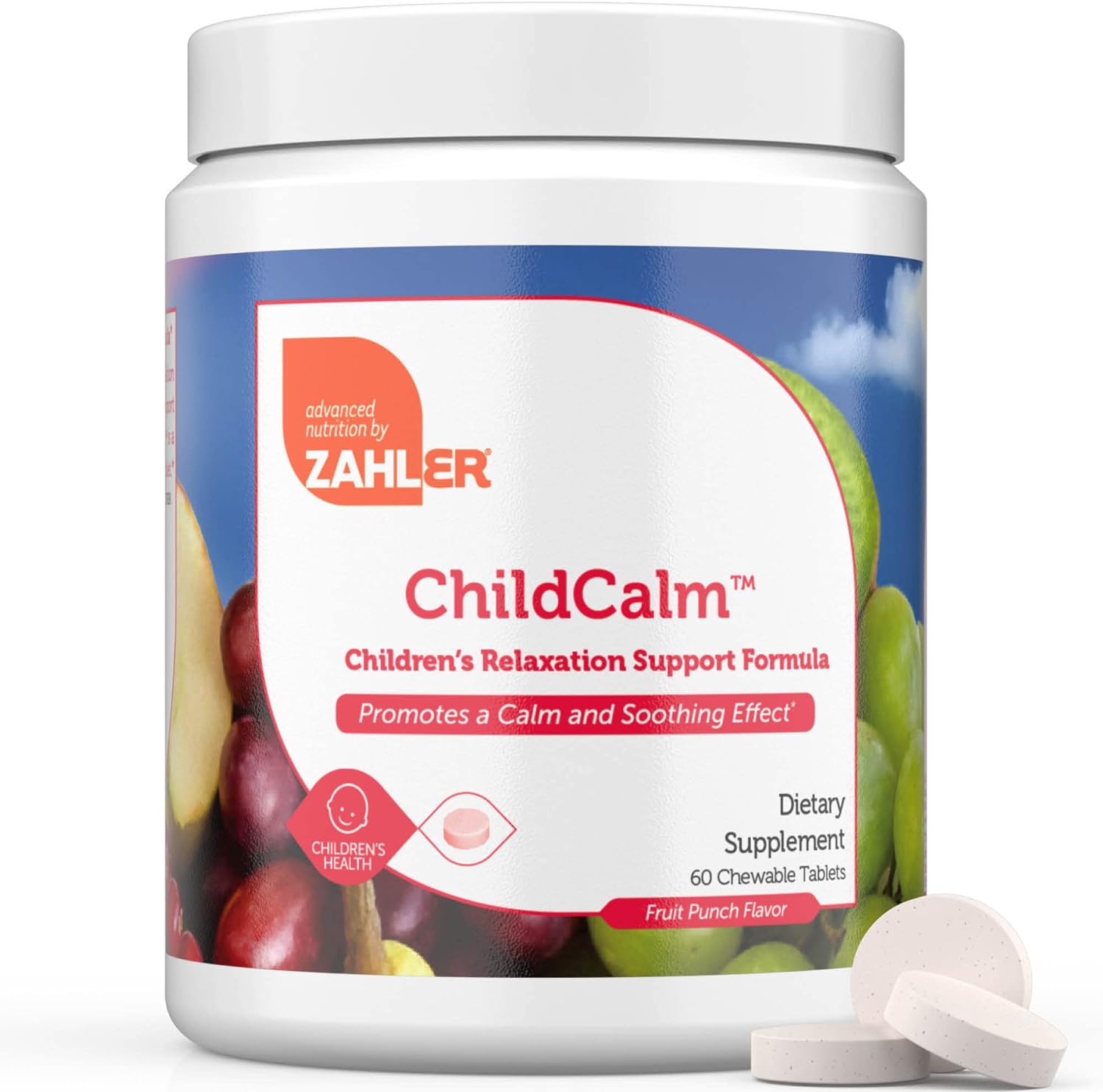 Zahler ChildCalm, Kosher Fruit Punch Chewable Magnesium for Kids - Natural Calm,...