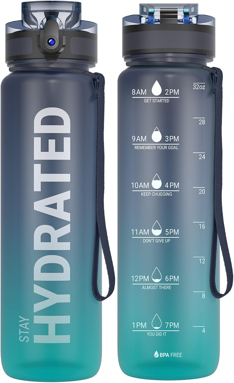 Sahara Sailor Water Bottle 32oz, Durable and Leakproof Water Bottles Motivationa...