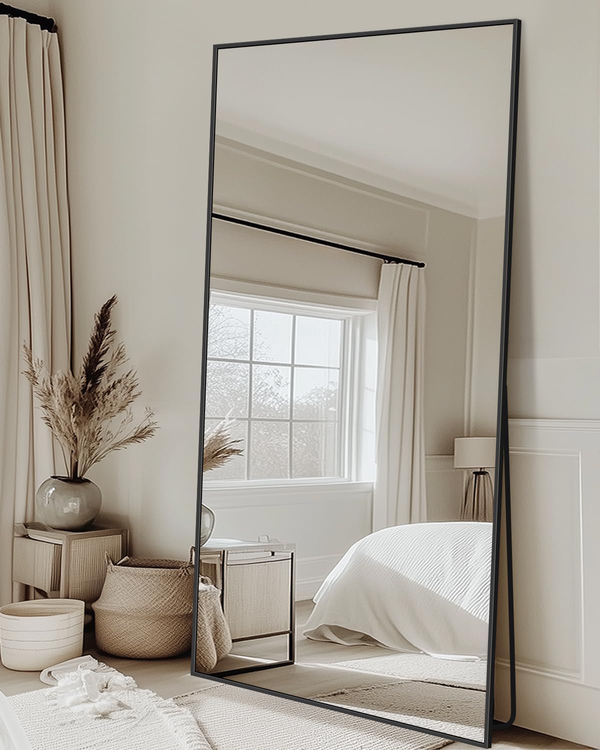 Antok Full Length Mirror, 76"x34" Floor Mirror, Floor Standing Mirror Freestandi...