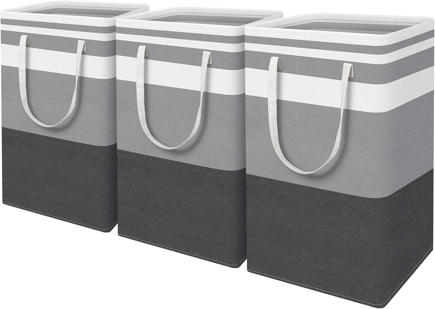 HomeHacks 3-Pack Large Laundry Basket, Waterproof, Freestanding Laundry Hamper,...