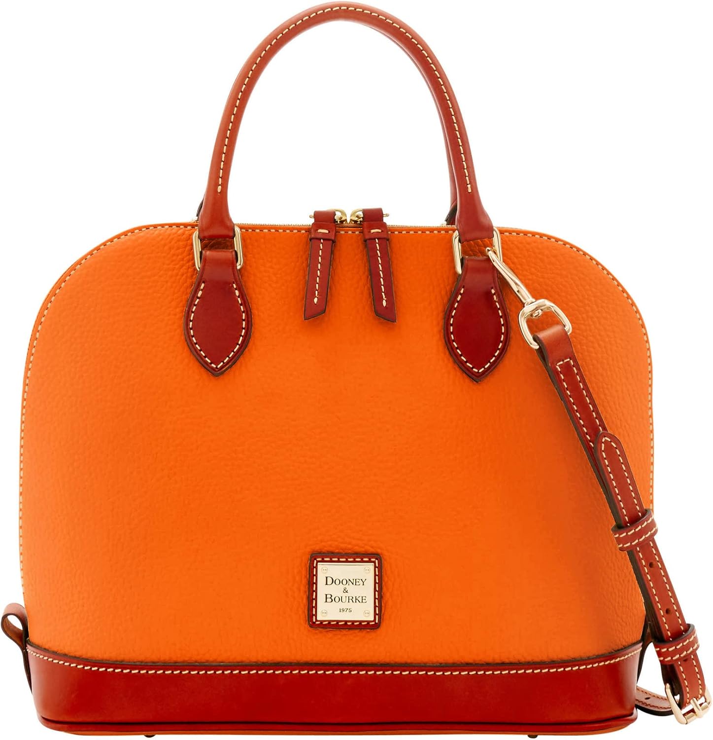 Dooney & Bourke Women's Zip Zip Satchel in Pebble Grain Leather, Large Handbag w...