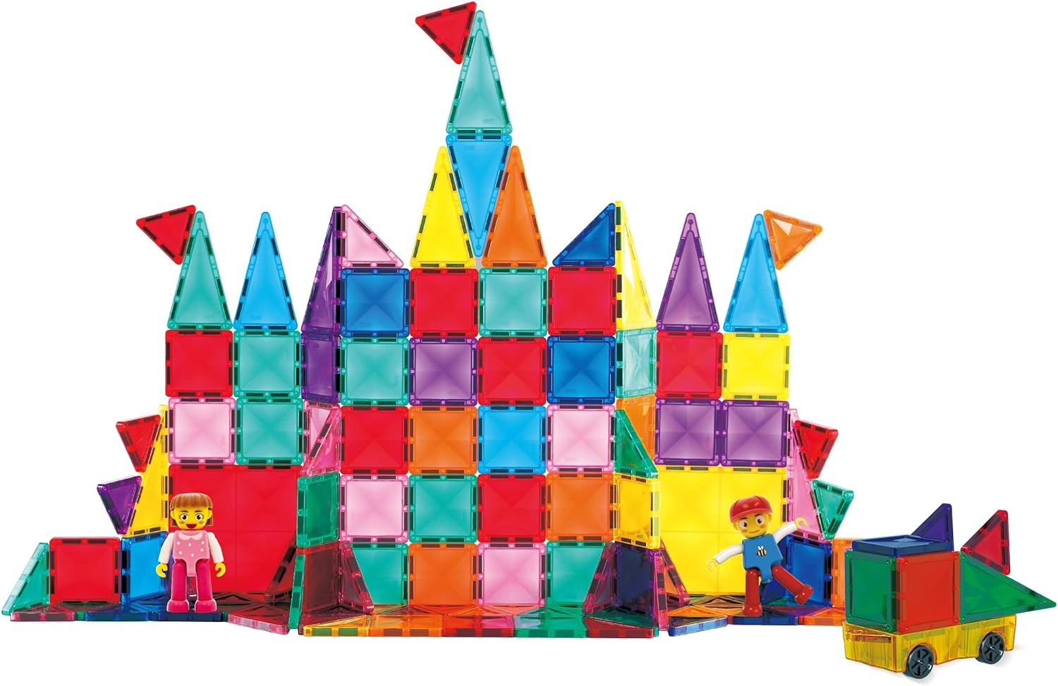 PicassoTiles 120 Piece Magnetic Building Block Mini Diamond Series Travel Size M...
