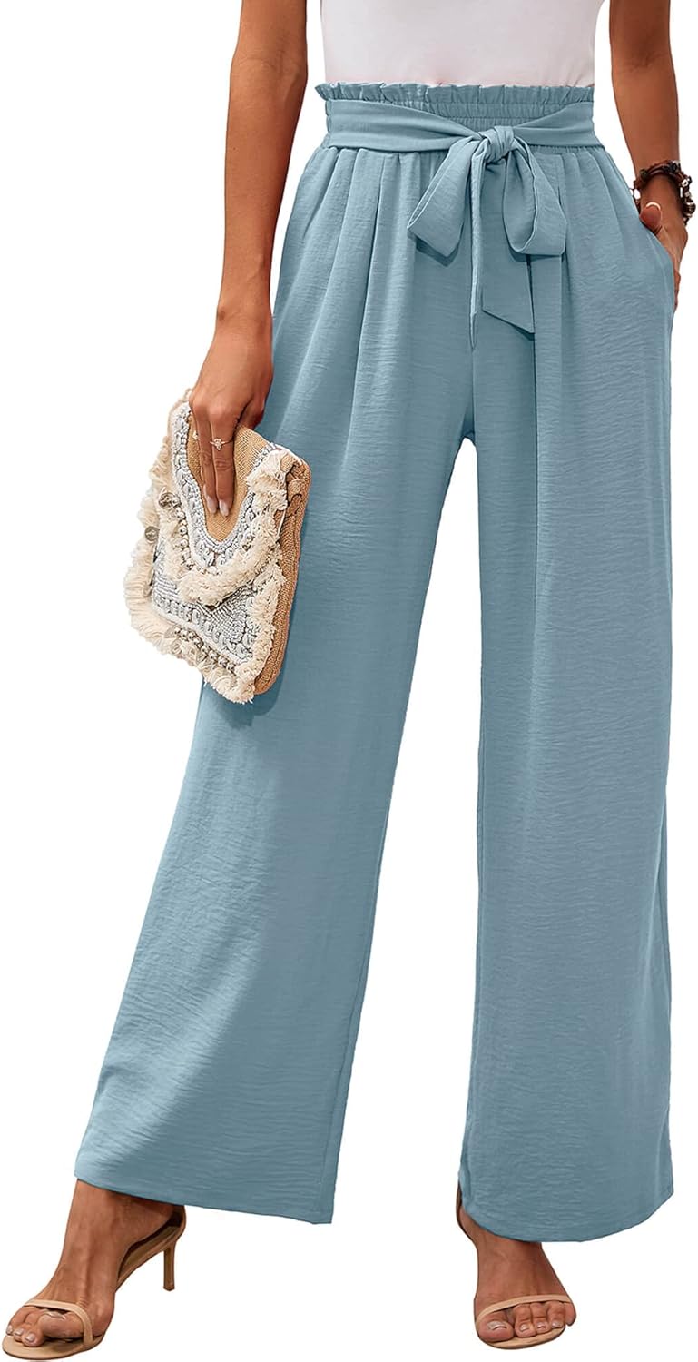 Heymoments Women's Wide Leg Lounge Pants with Pockets Lightweight High Waisted A...