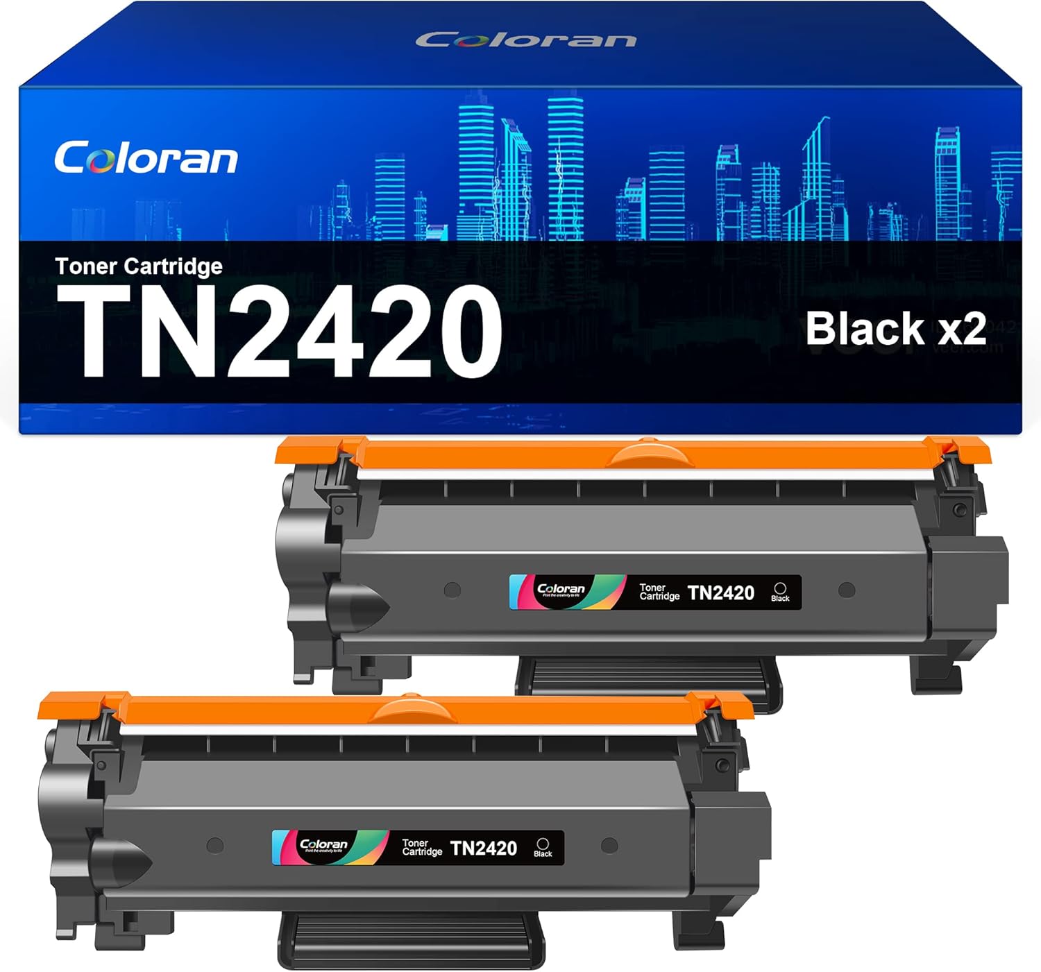 Coloran TN2420 TN-2410 Toner Cartridges Replacement for Brother TN2410 TN-2420 C...
