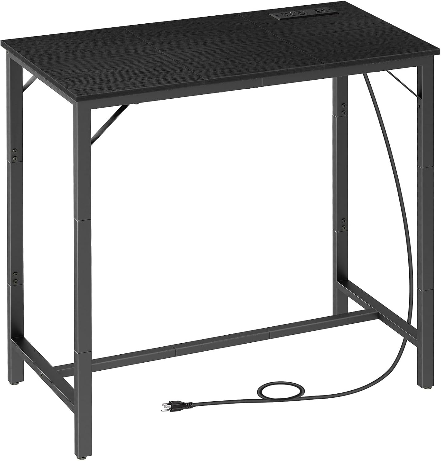 HOOBRO Bar Table with Charging Station, Rectangular Pub Table, High Top Coffee T...