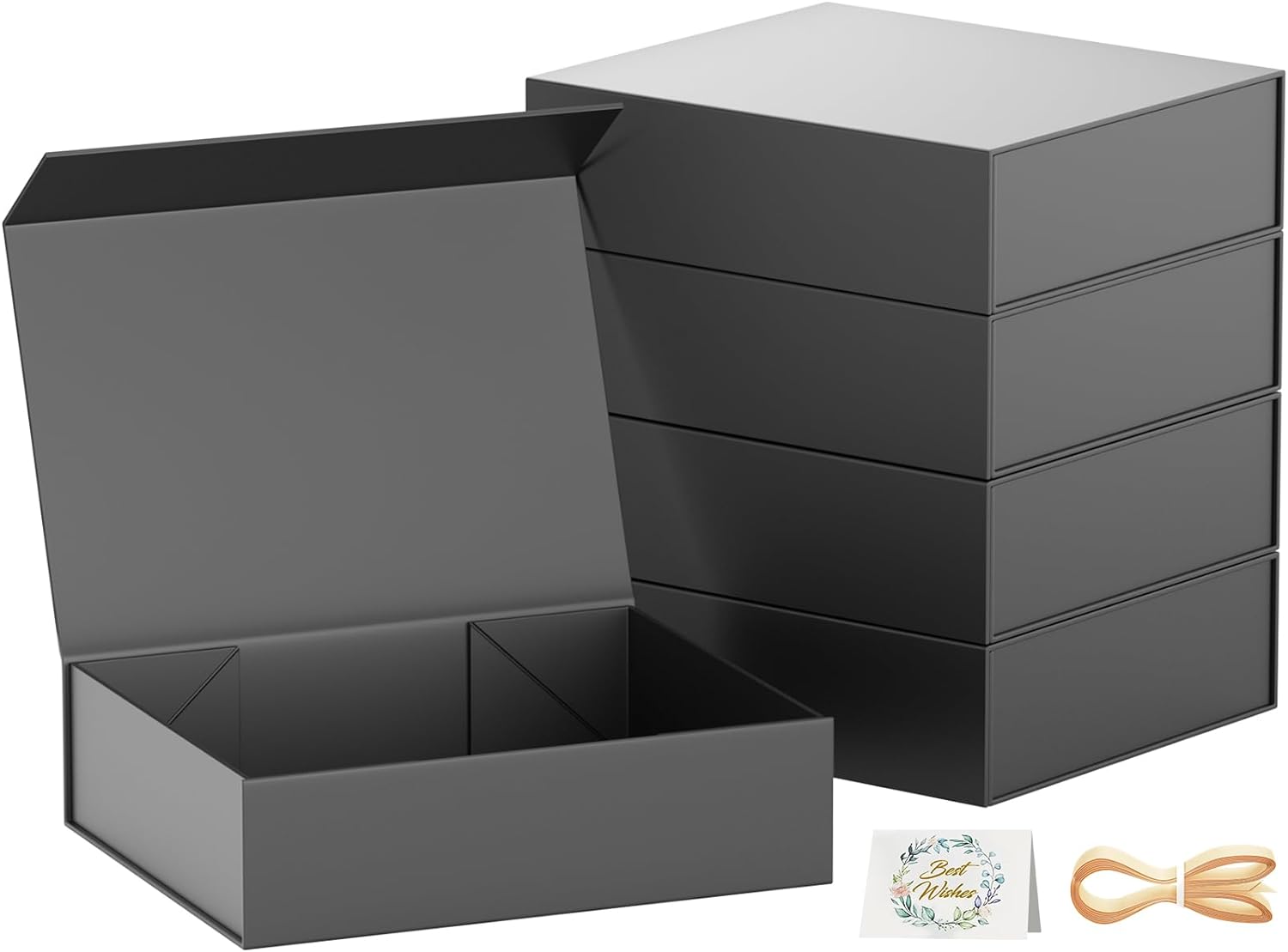 Gift Boxes with Lids, 11.5x7.8x3 In Black Gift Box for Presents Magnetic Closure...