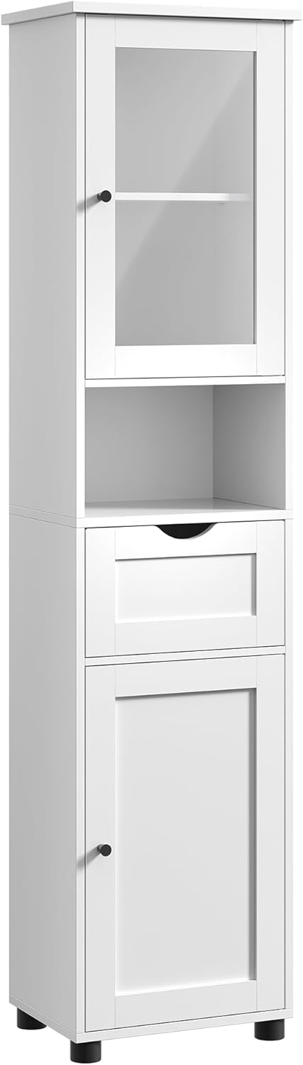 VASAGLE Tall Bathroom Cabinet Free Standing, Slim Bathroom Storage Cupboard, wit...
