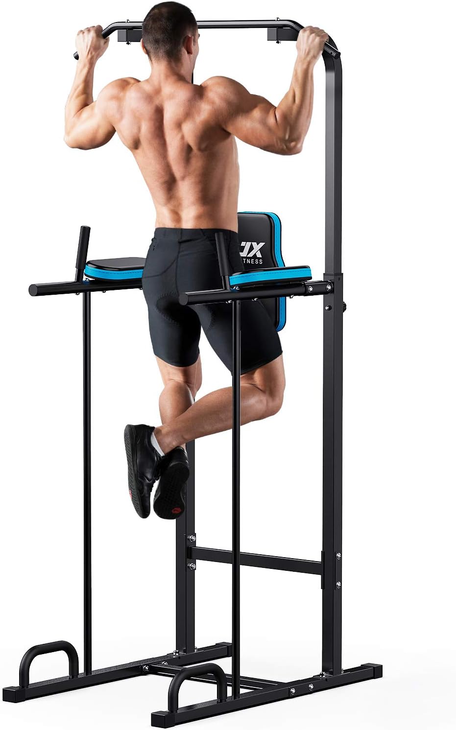 JX FITNESS Power Tower Adjustable Dip Station Pull...