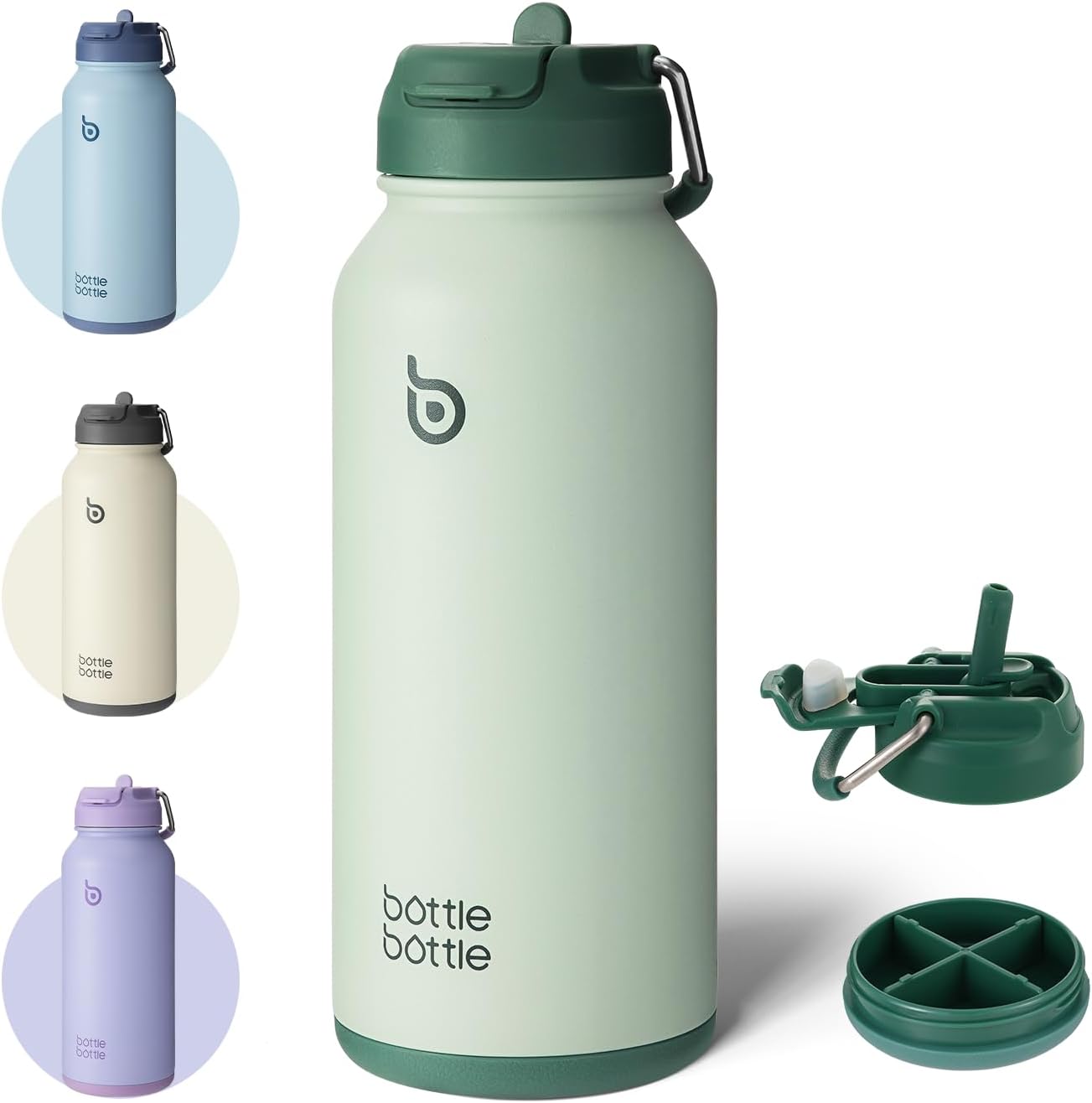 BOTTLE BOTTLE 32oz Insulated Water Bottle Stainless Steel Sport Water Bottle wit...
