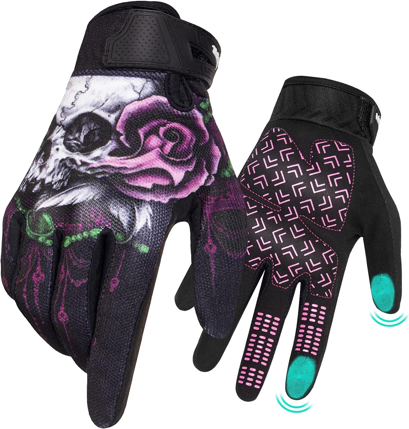 RIGWARL Touchscreen Non-Slip Skeleton Motorcycle Gloves for Men and Women, Joker...