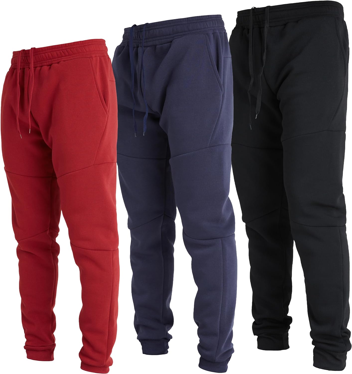 Ultra Performance 3 Pack Fleece Active Tech Joggers for Men, Mens Sweatpants wit...