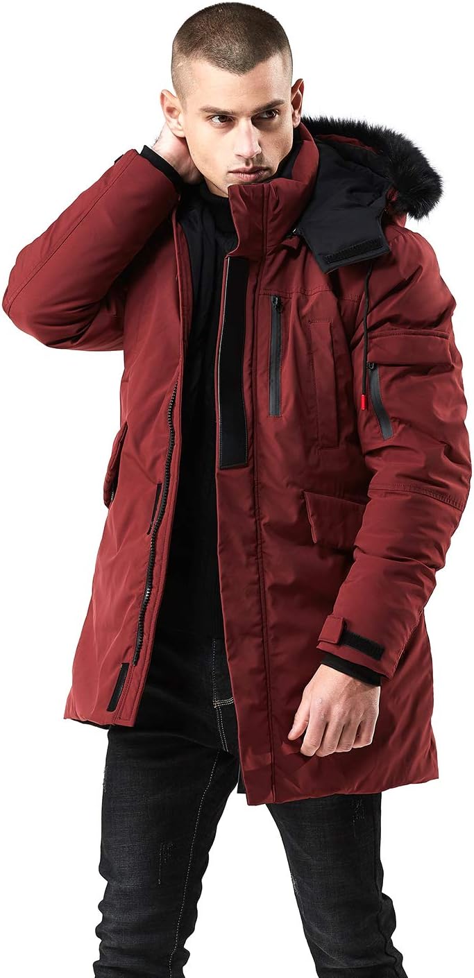 WEEN CHARM Men's Warm Parka Ski Jacket Water Resistant Puffer Jacket Long Winter...