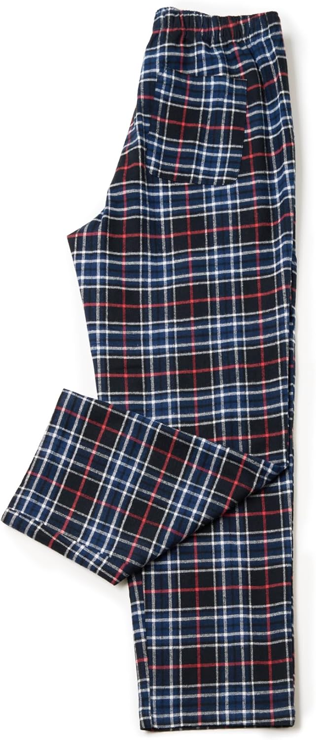 LAPASA Men's Pajama Pants Cotton Flannel Plaid Lounge Fleece Warm Sleepwear Pant...