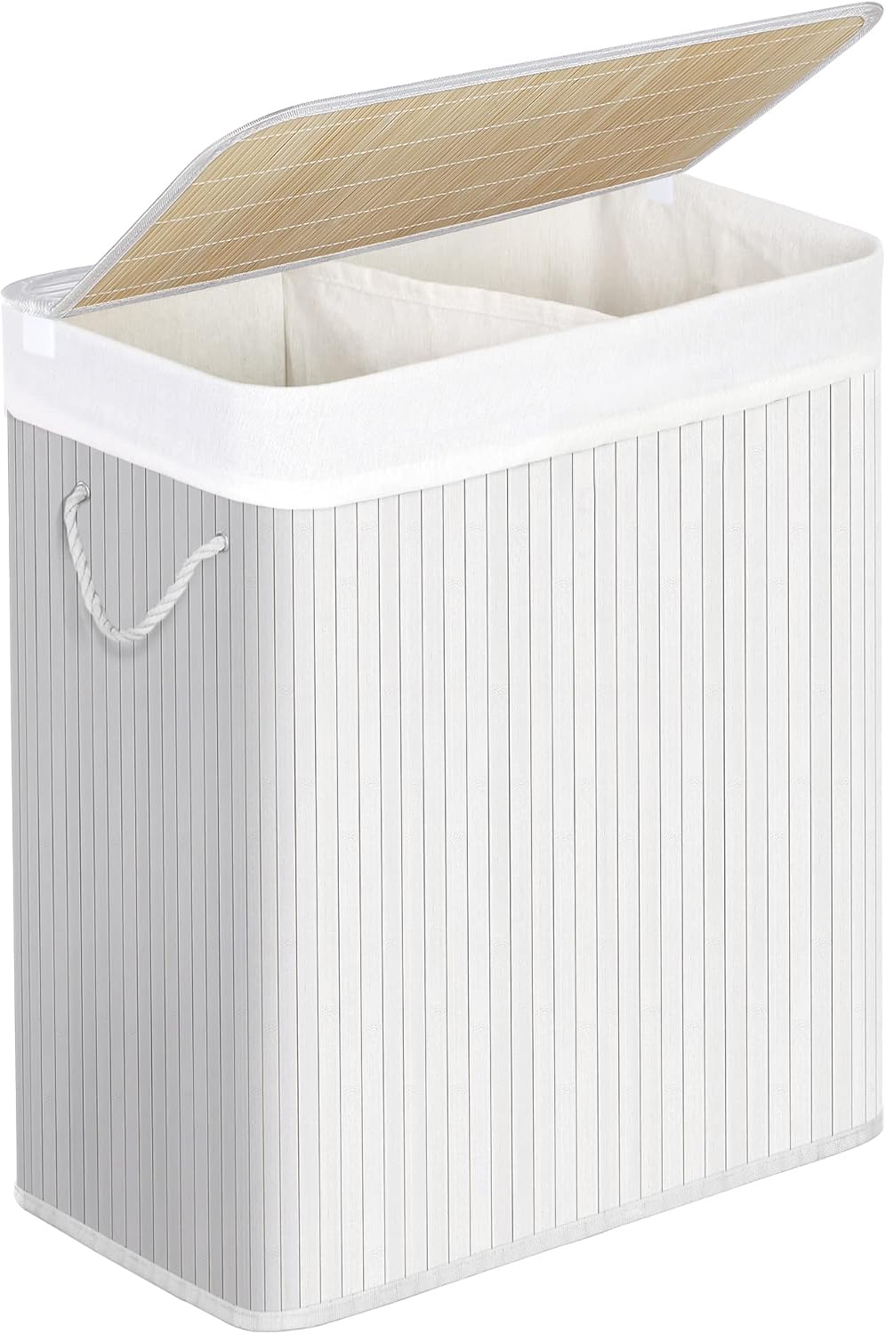 SONGMICS - Laundry Basket with Lid - Bamboo Laundr...