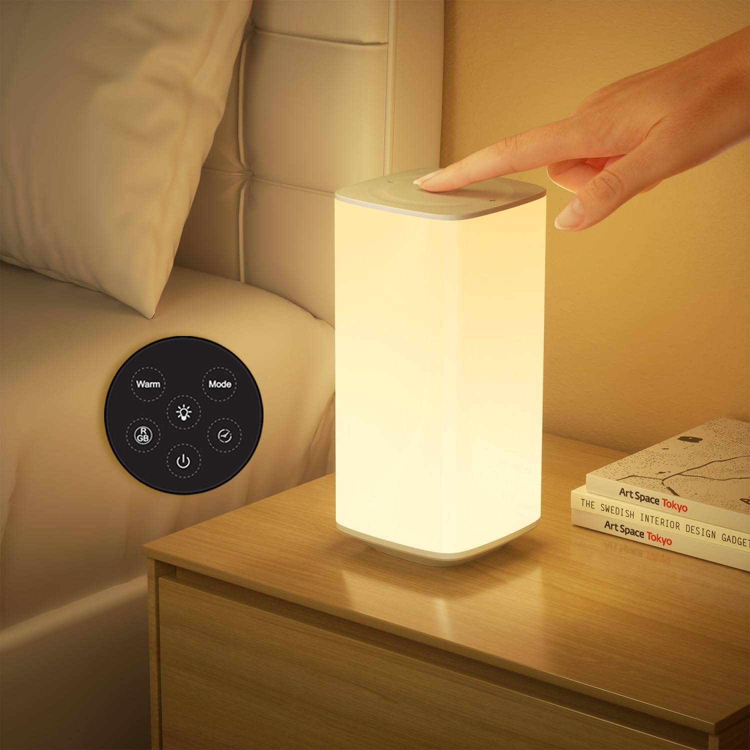 Bonsery Night Light Kids, Touch Dimmable Bedside Lamp with 256 Color Changing Re...