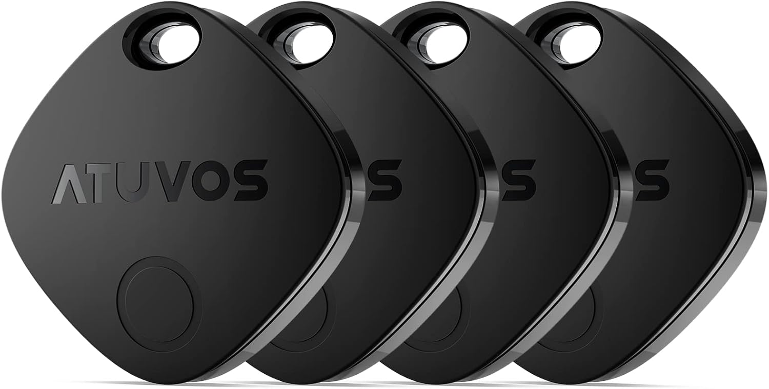 ATUVOS Air Tags-4 Pack, Bluetooth Luggage Tracker Works with Apple Find My APP (...