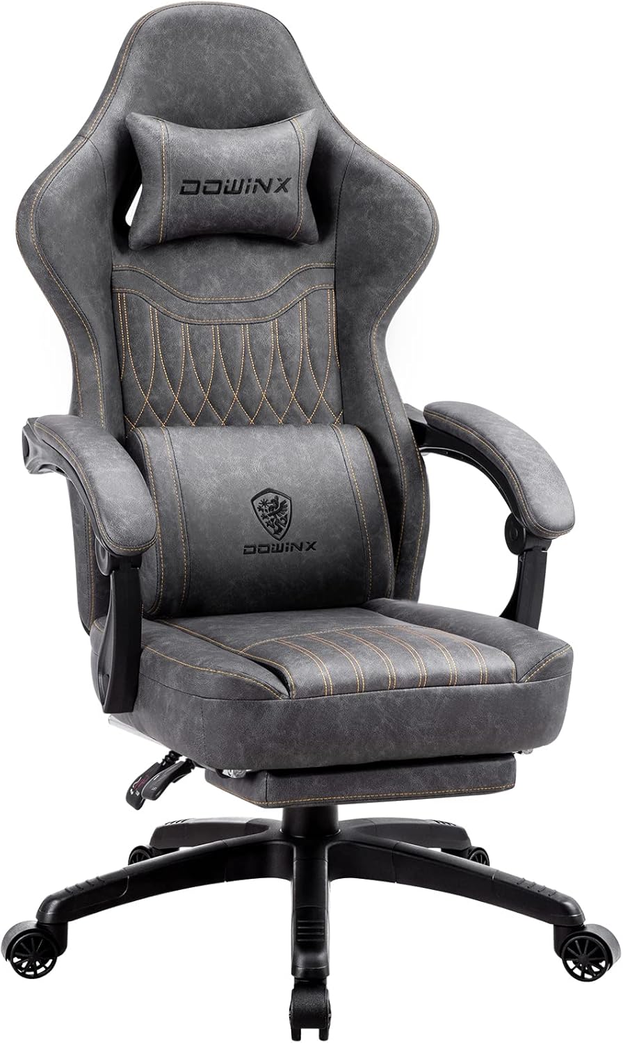 Dowinx Gaming Chair Breathable PU Leather Gamer Chair with Pocket Spring Cushion...