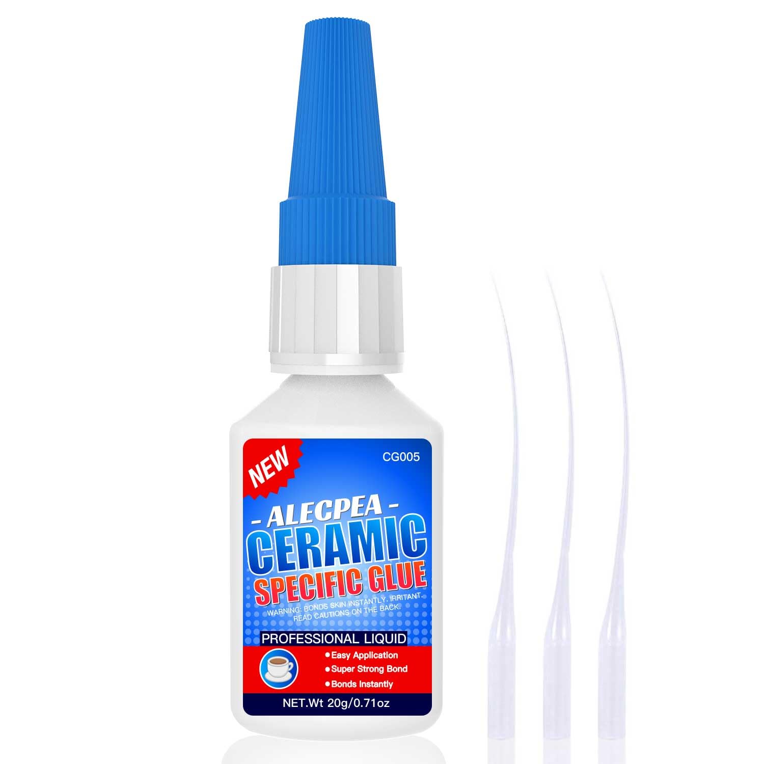 20g Ceramic Super Glue for Porcelain and Pottery Repair - Rapid-Setting, Waterpr...