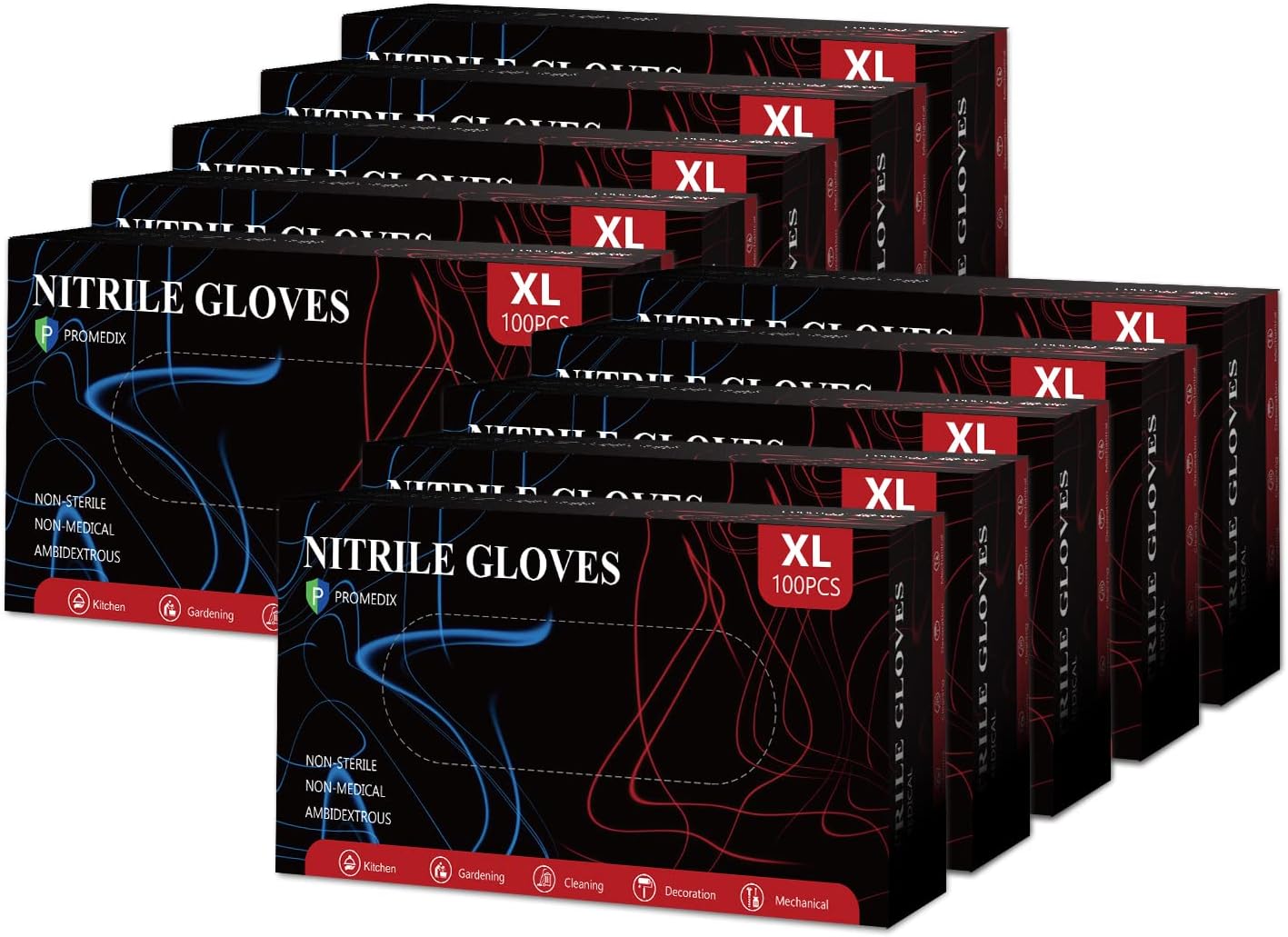 PROMEDIX P Nitrile Gloves, 4mil-1000 Count, Gloves Disposable Latex Free, Dispos...
