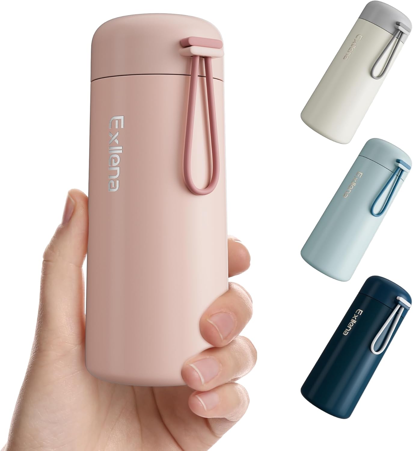 Exllena Small Flask 250ml Made of 304 Stainless Steel, Double Wall Vacuum Insula...