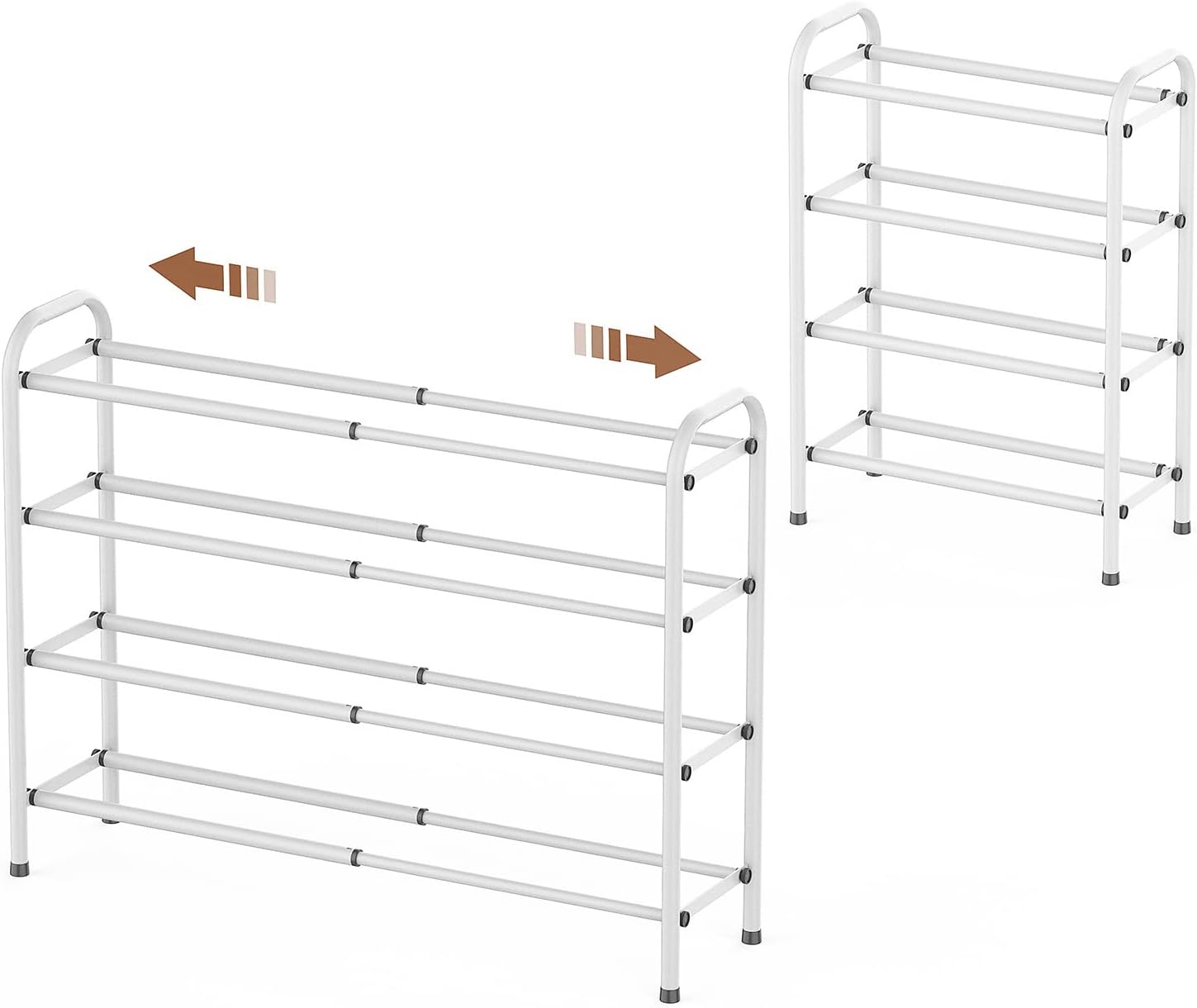 Gonfoam 4-Tier Expandable Shoe Rack,Adjustable Shoe Shelf Storage Organizer Heav...