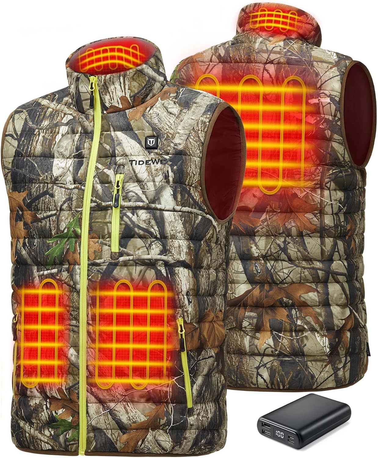 TIDEWE Men’s Heated Vest with Battery Pack, Lightweight Vest for Hunting/Hiking...
