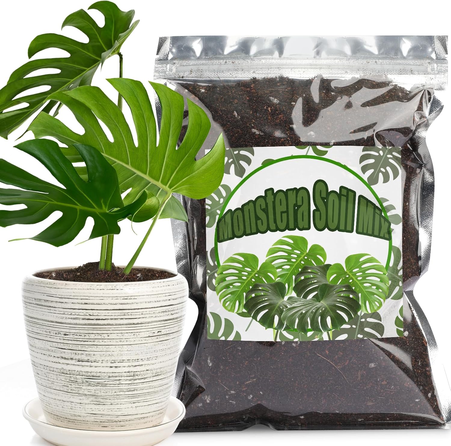 GOTVUGE Monstera Potting Soil 2L - Premium Tropical Blend with Rapid Drainage fo...