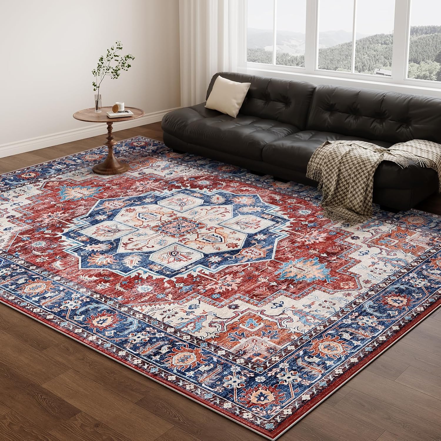 DUKINO 5x7 Rugs for Living Room, Soft Non-Slip Washable Area Rugs, Faux Wool Bed...