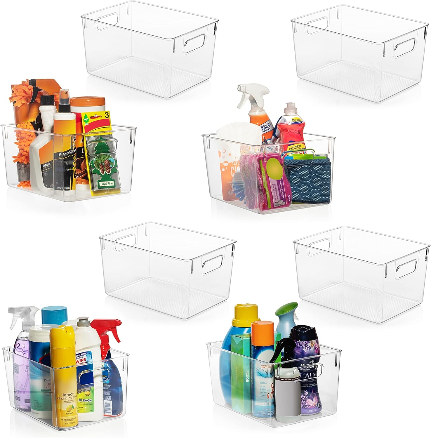 ClearSpace Clear Plastic Storage Bins – Pantry Organizers & Storage Containers,...