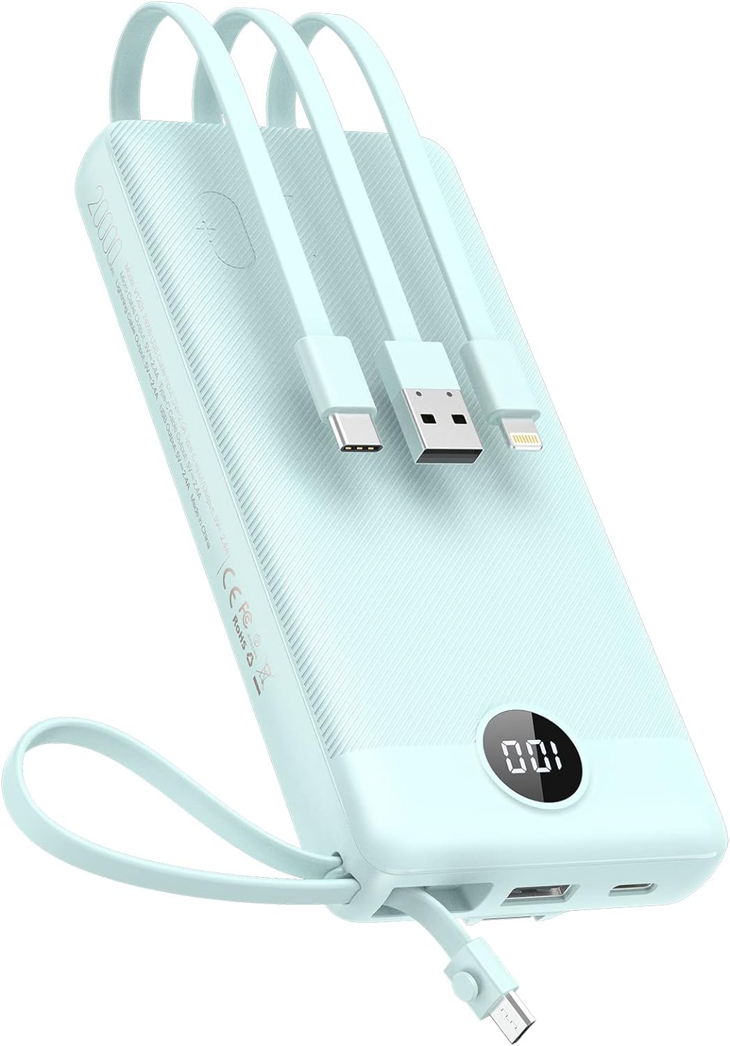 VEEKTOMX Power Bank with Built-in Cables, 20000mAh USB C Portable Charger with 5...