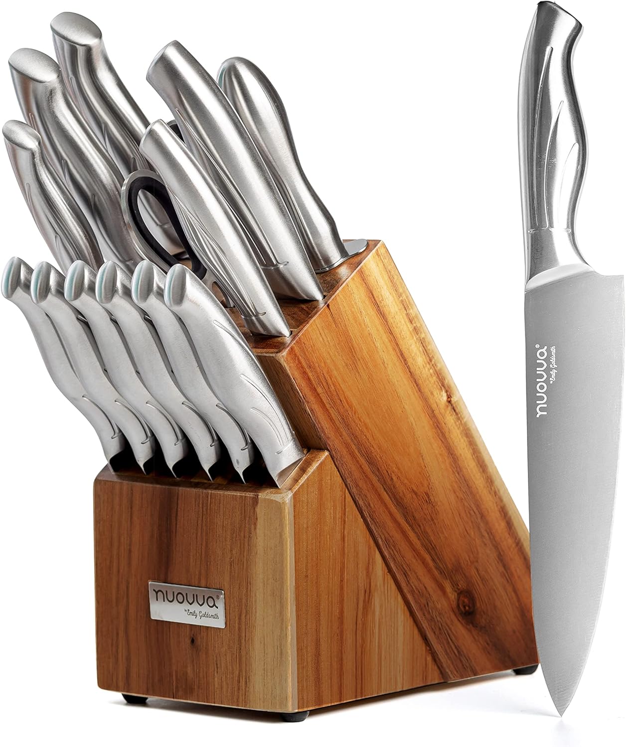 Kitchen Knife Block Set – 14-Piece Knife Set with...