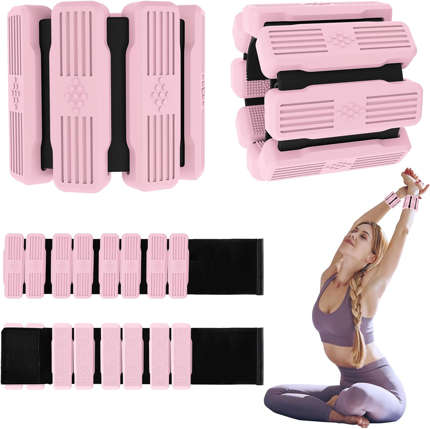 Pilates Wrist & Ankle Weights for Women, Wearable Wrist Weights& Leg Weights Set...