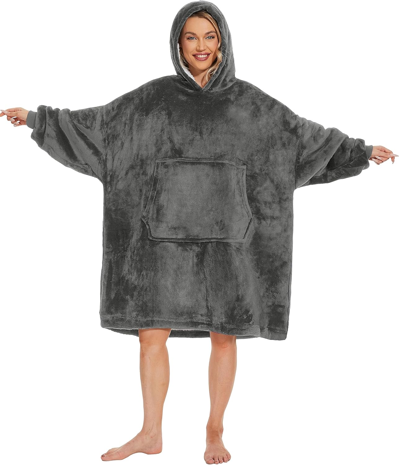 Gentlewarm Oversized Blanket Hoodie, Wearable Hooded Blanket, Soft Sherpa Fleece...