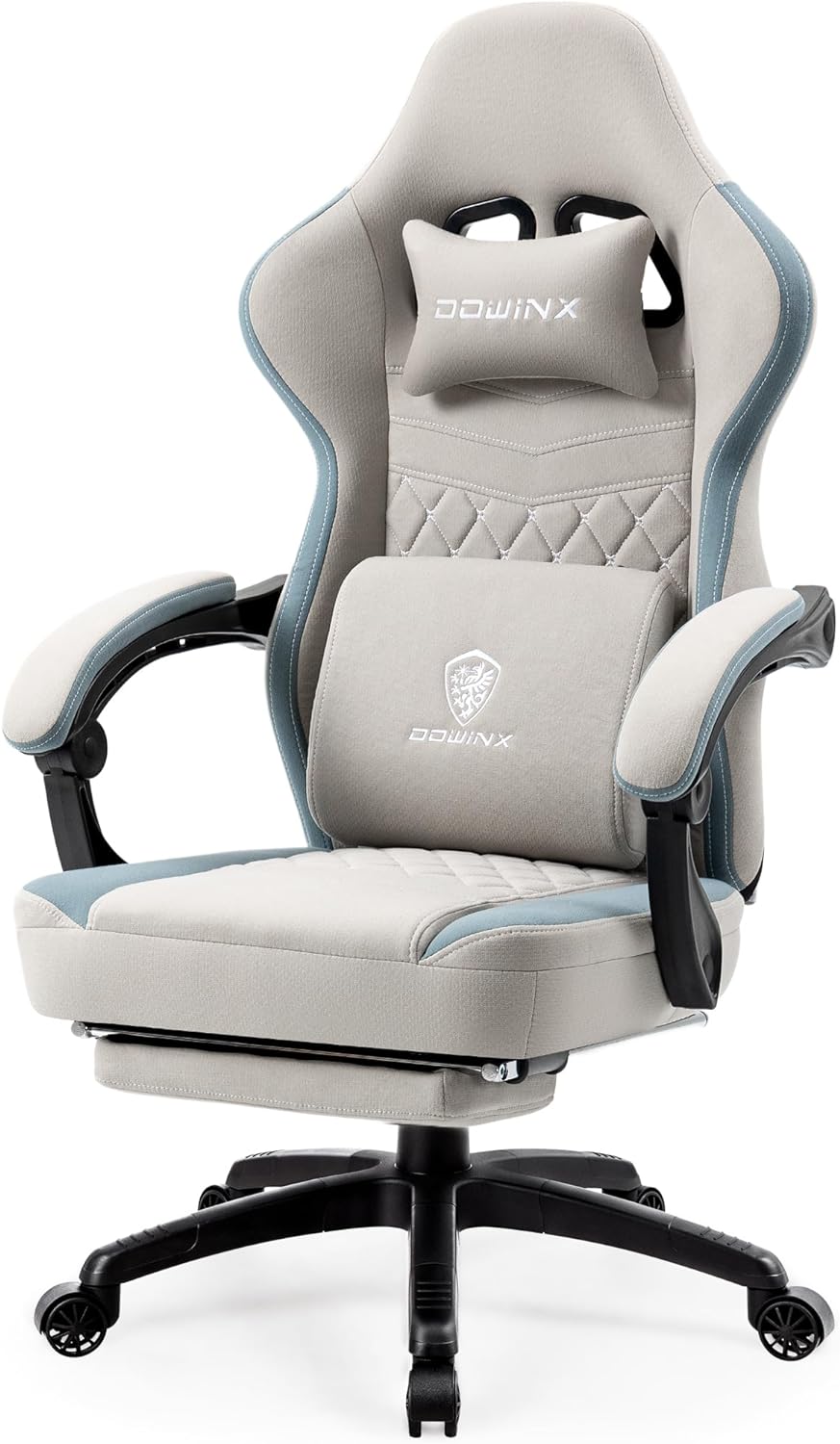 Dowinx Gaming Chair Breathable Fabric Computer Chair with Pocket Spring Cushion,...