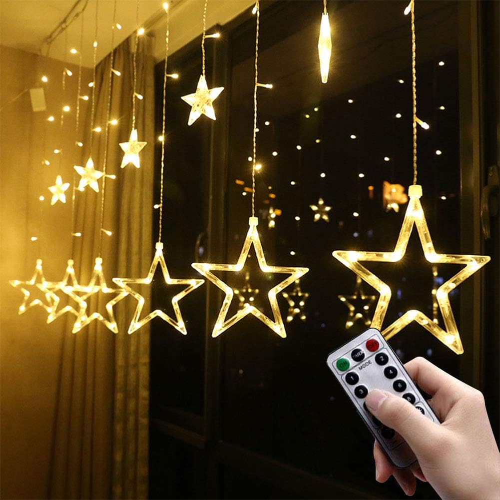 shsyue Christmas Star Window Lights,Christmas Decorations Lights LED Star Curtai...