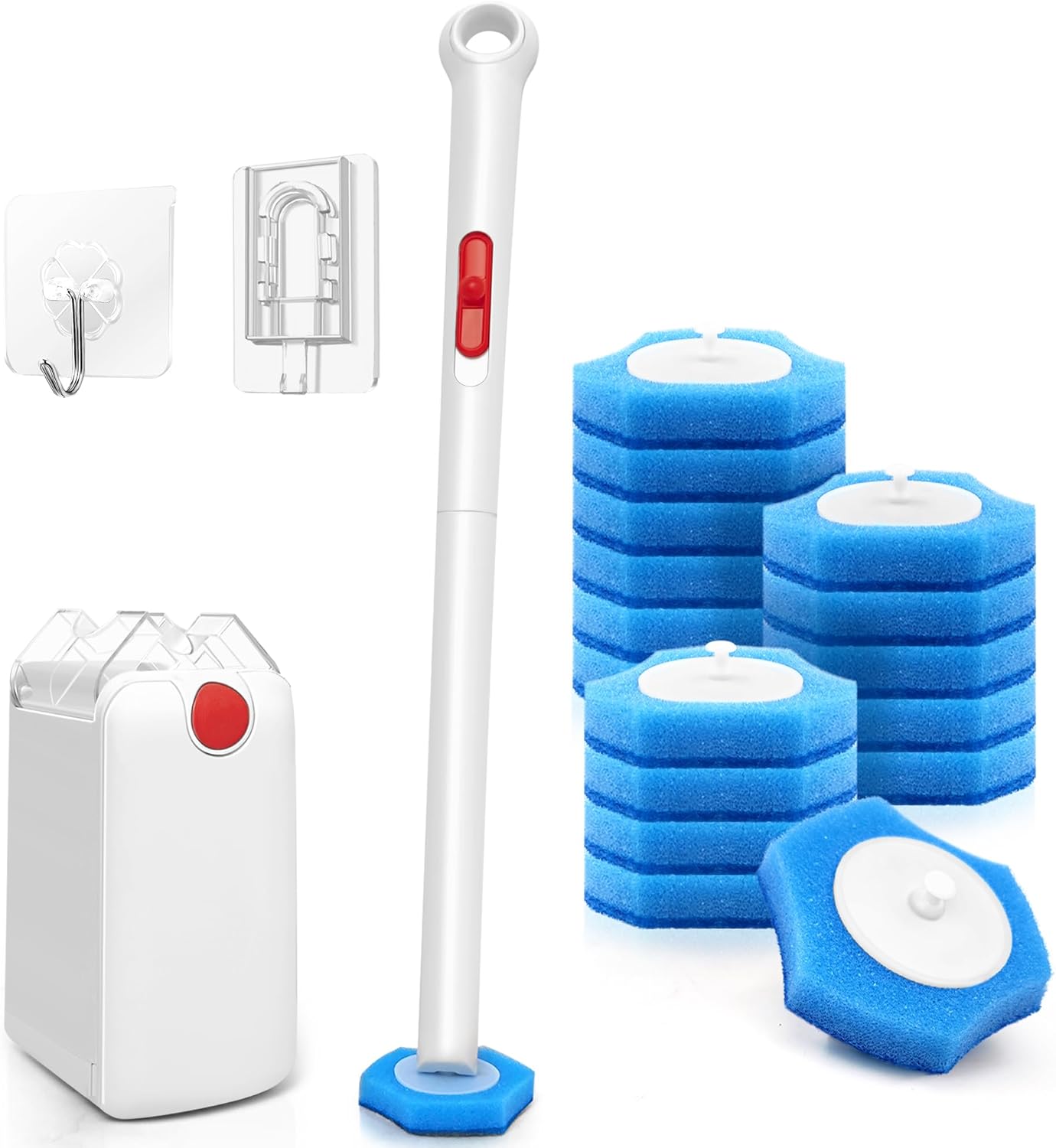 JEHONN Disposable Toilet Brush and Holder Set with Upgraded Clamping System, Wal...
