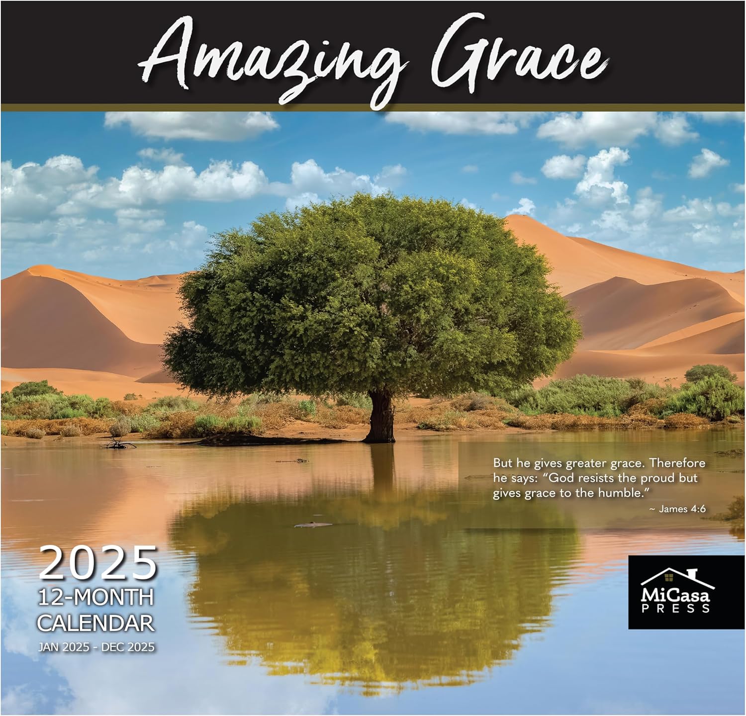 MICASA Amazing Grace 2025 Wall Calendar 12 Month | 12" x 24" Open | Thick & Stur...
