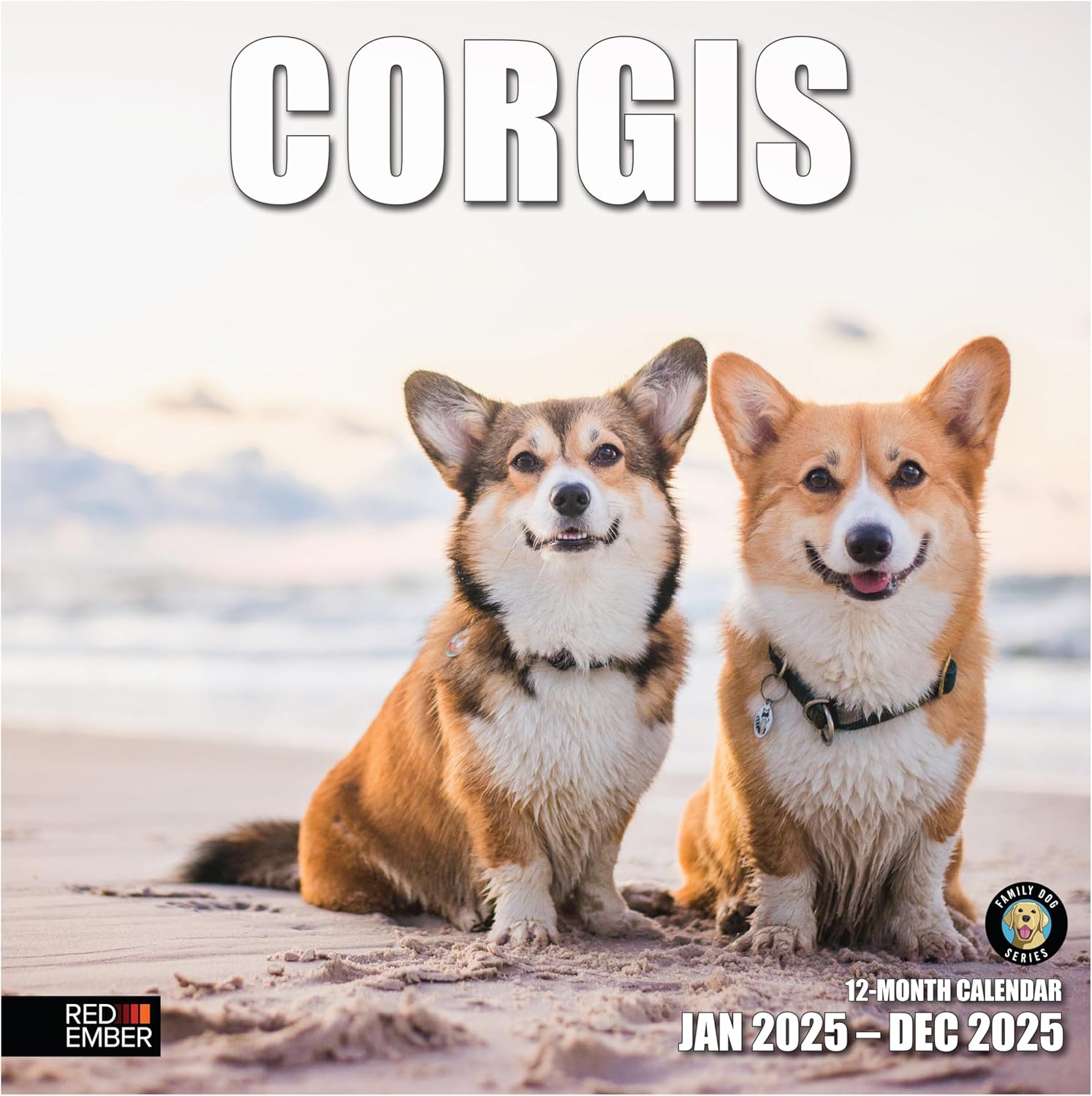 RED EMBER Corgis 2025 Wall Calendar 12 Month | 12" x 24" Open | Thick & Sturdy P...