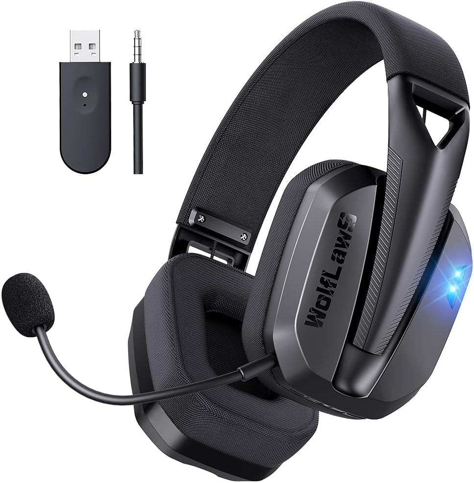 Wireless Gaming Headset for PC, PS5, PS4, Mac, Switch, Bluetooth Over-Ear Headph...