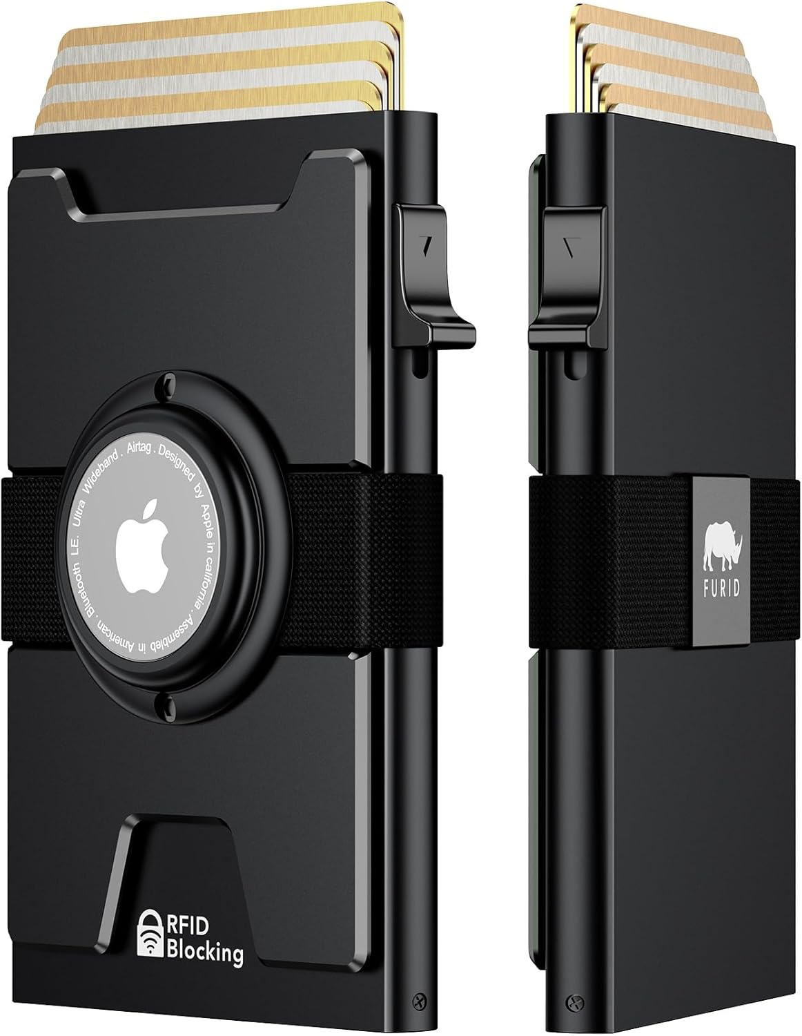 furid Smart Airtag Wallet Men: Metal Wallet with Airtag Holder - Apple Air Tag W...