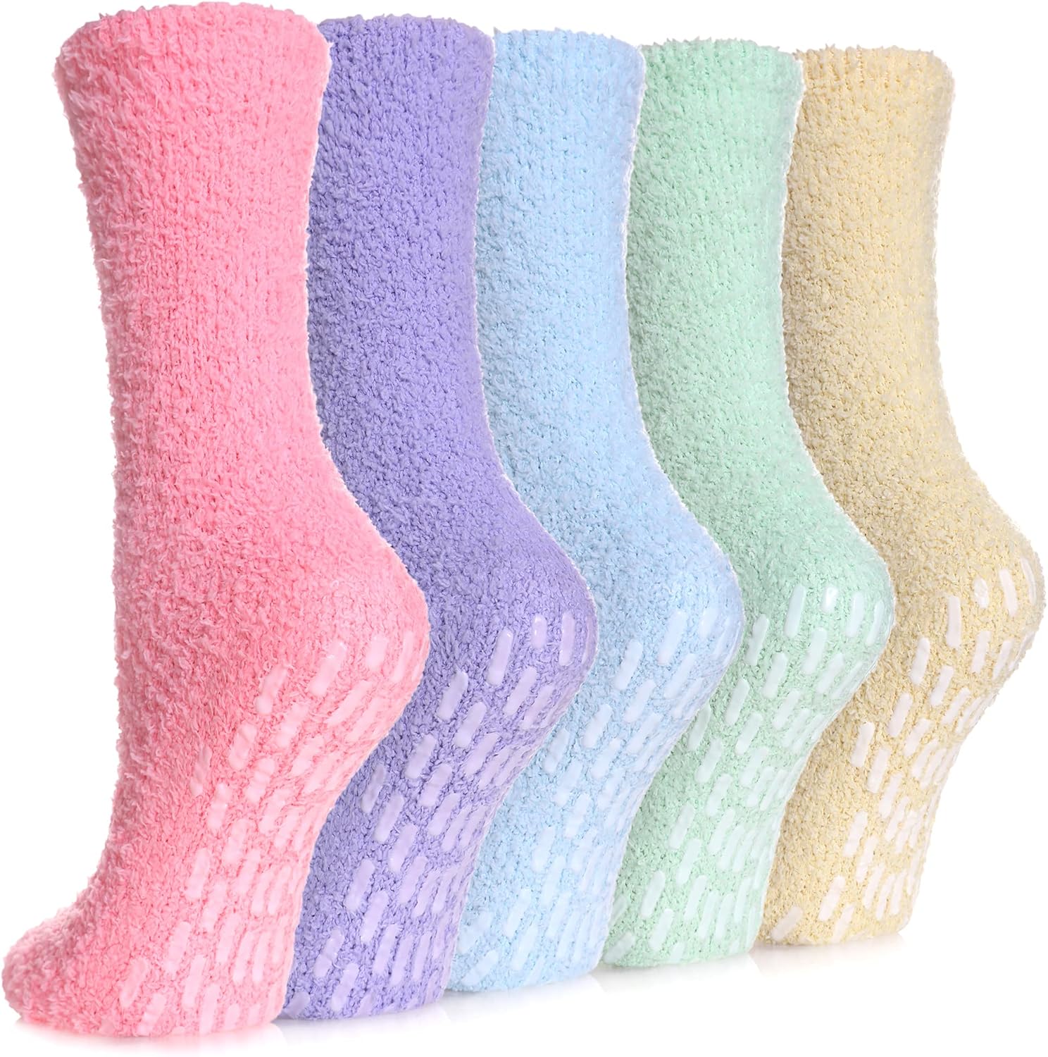 MQELONG Slipper Socks for Women Cozy Hospital Socks Soft Fluffy with Grips Socks...