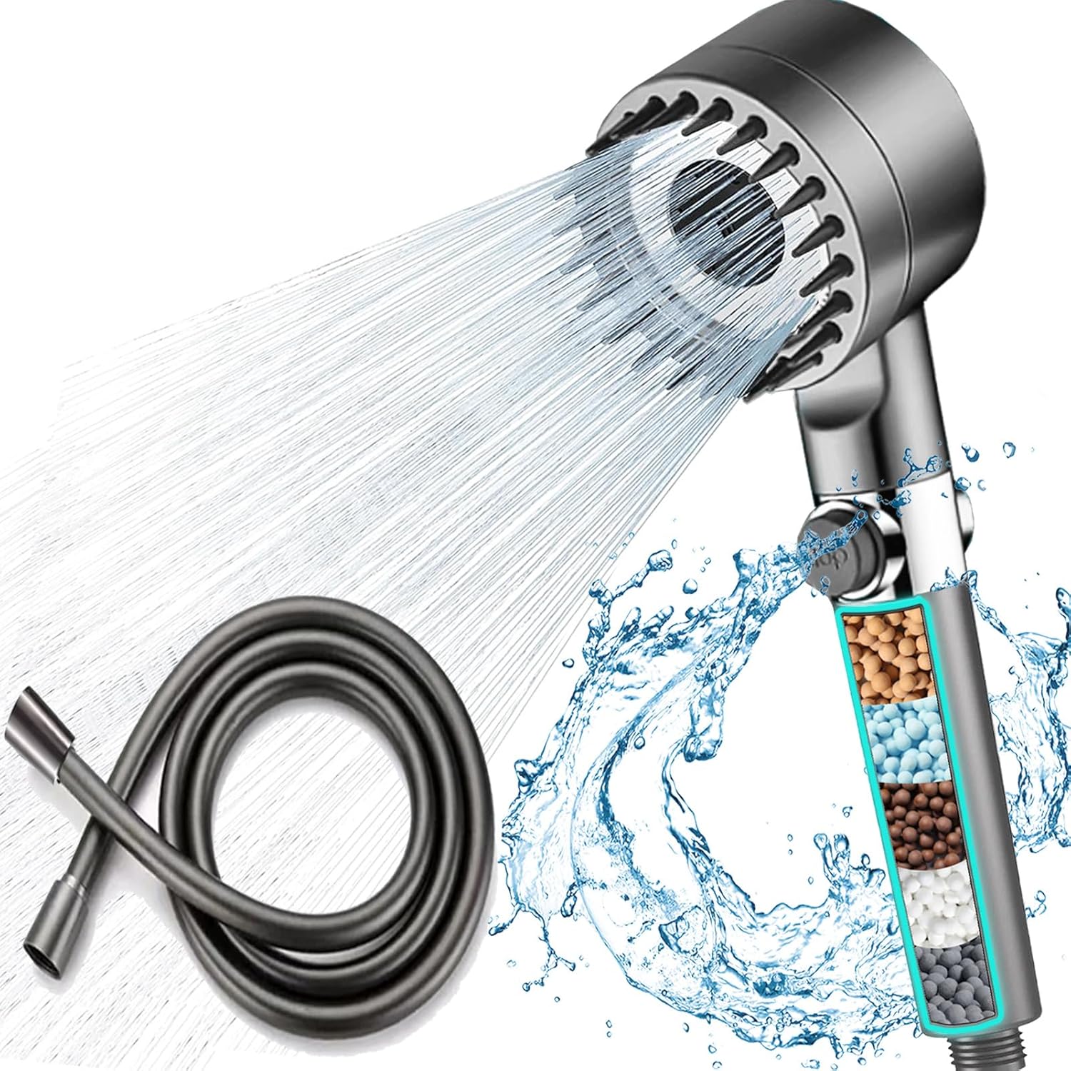 Fenxyo Filtered Shower Head with Hose, High Pressure Detachable Handheld Shower...