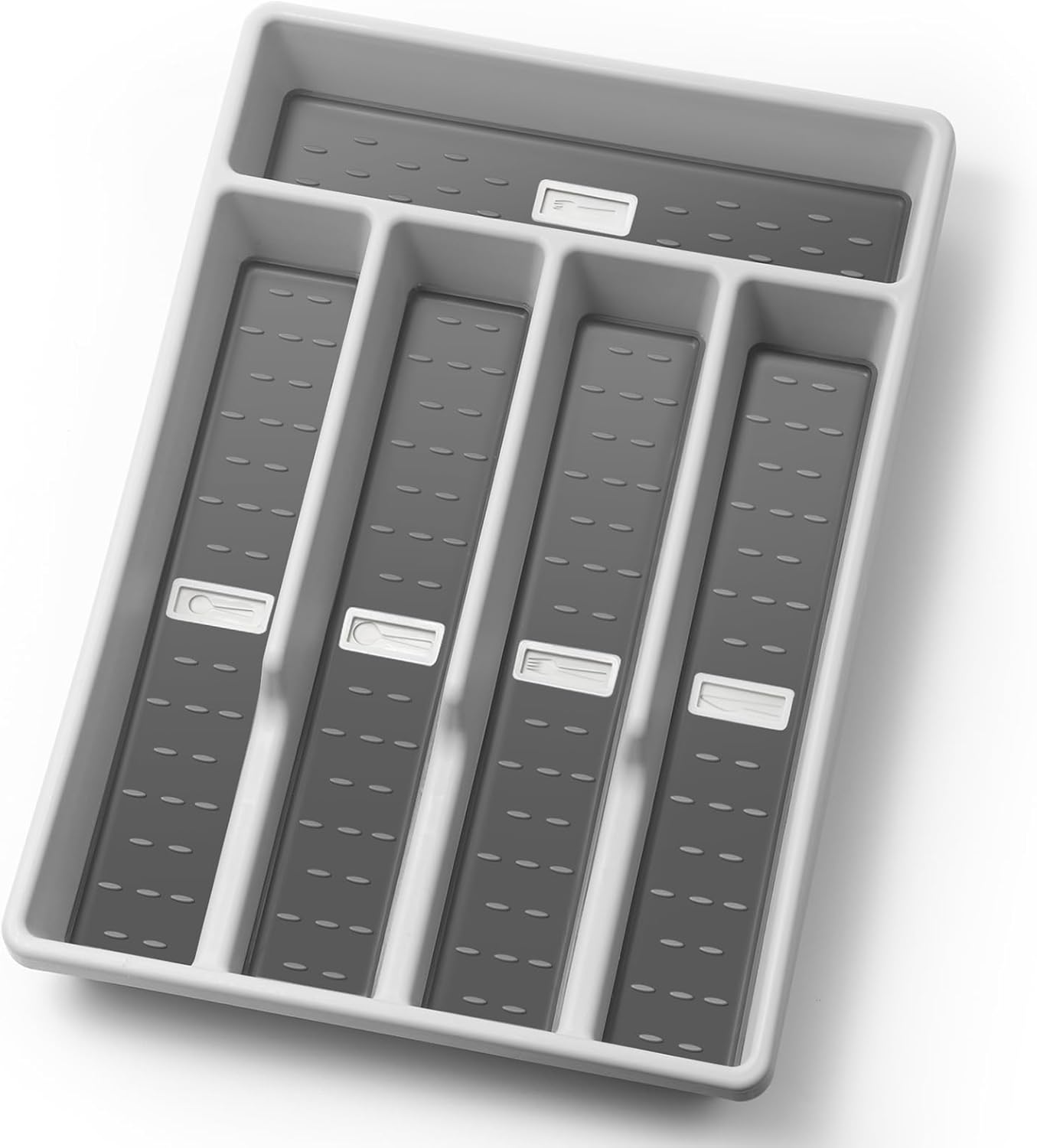 Silverware Organizer with Cutlery Icons，Silverware Tray for Kitchen Drawer，Pla...