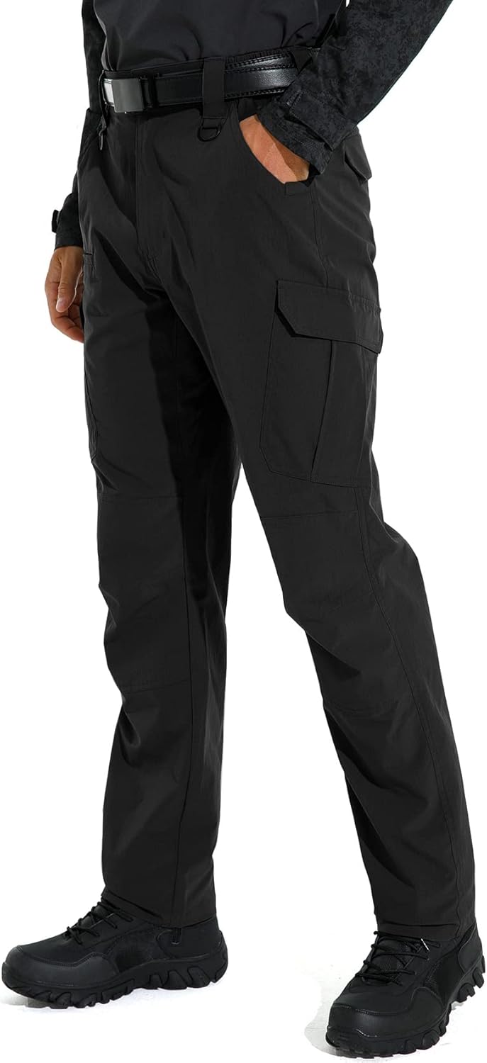 KFUBUO Men's Lightweight Ripstop Tactical Cargo Pants, Water Resistant Hiking Wo...