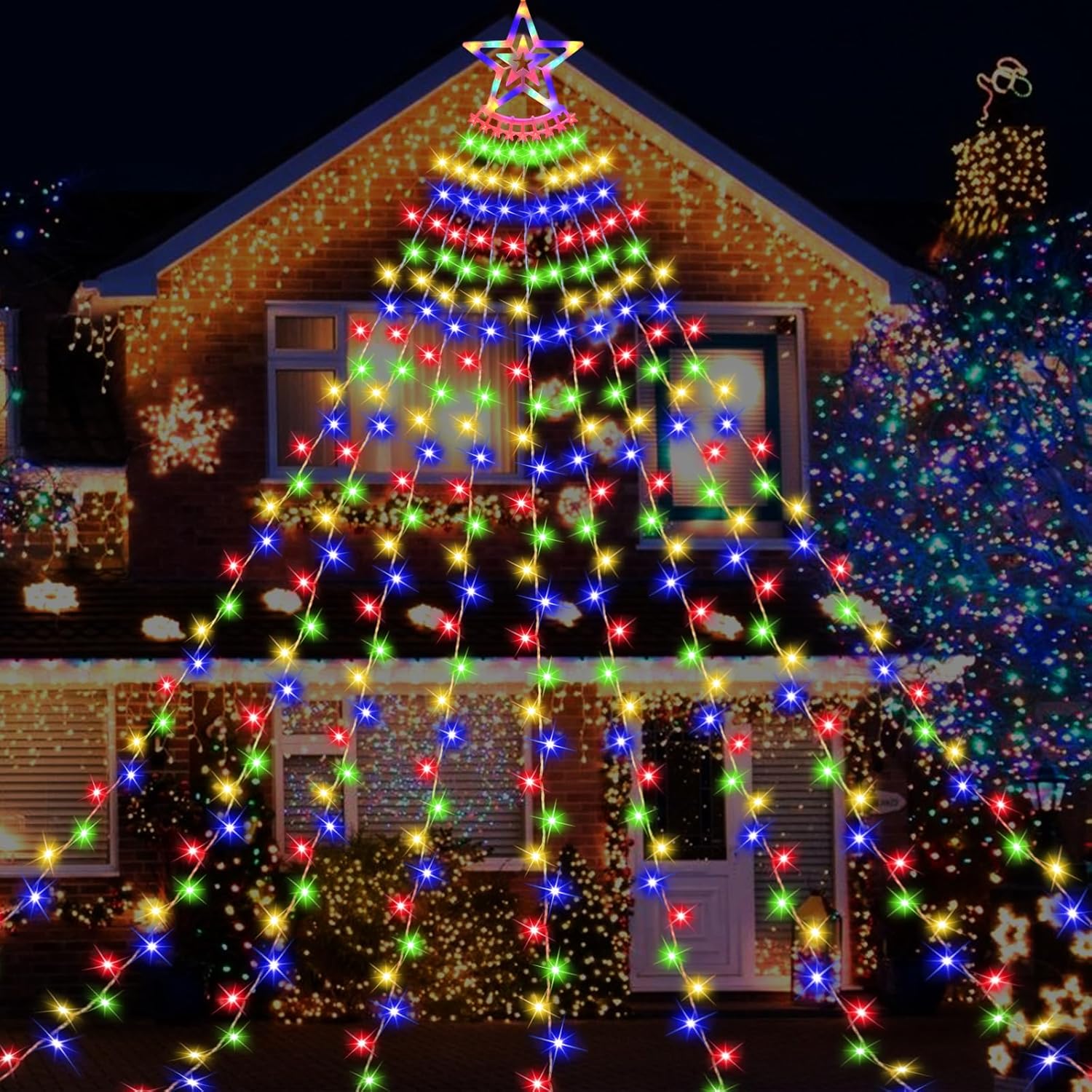 Christmas Decoration Lights, Outdoor Christmas String Lights 320 LED 11.5 Ft Wat...