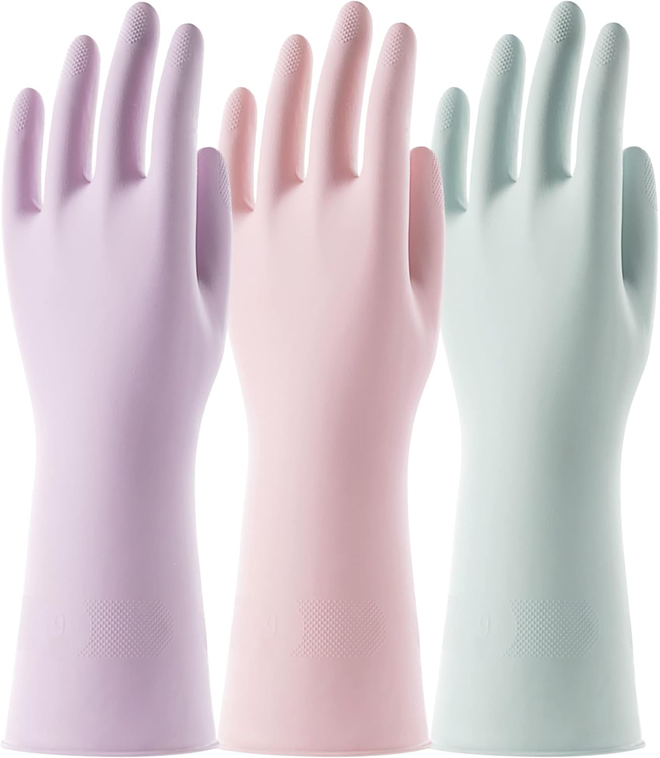 COOLJOB 3 Pairs Reusable Rubber Gloves for Dishwashing Cleaning Bleaching, Gripp...