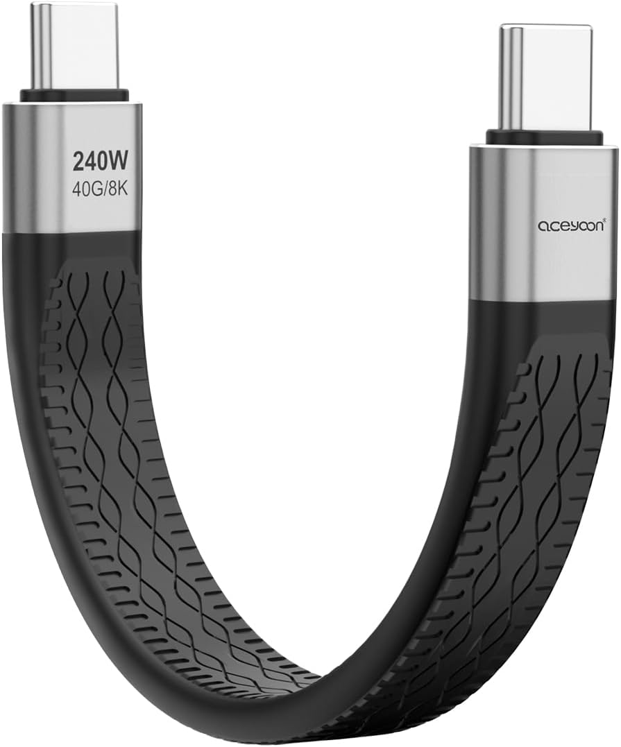 aceyoon Short USB C to USB C Cable, 240W Type C to Type C Fast Charging Cable 40...
