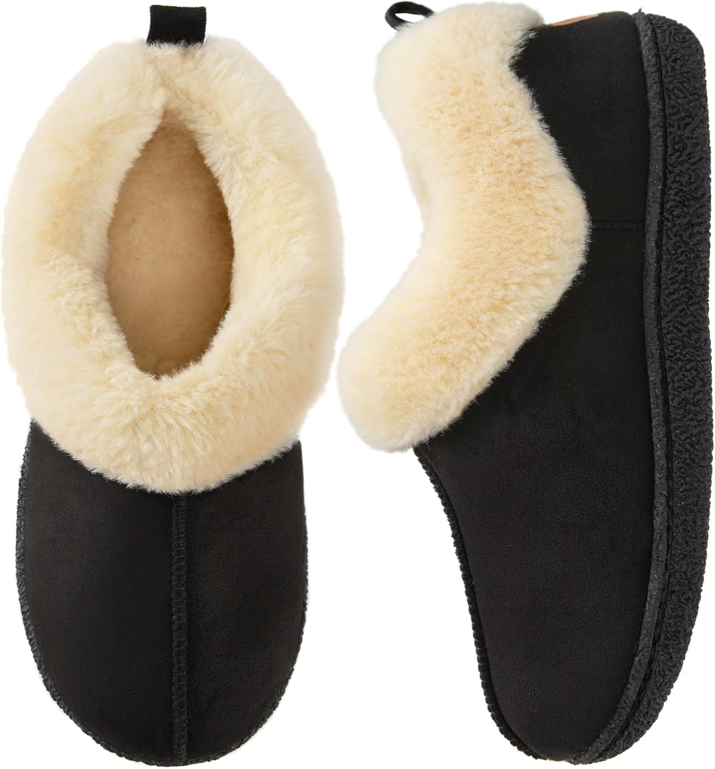 HomeTop Women's Closed-back Slippers Faux Wool Warm Non-slip Outdoor Indoor Hous...
