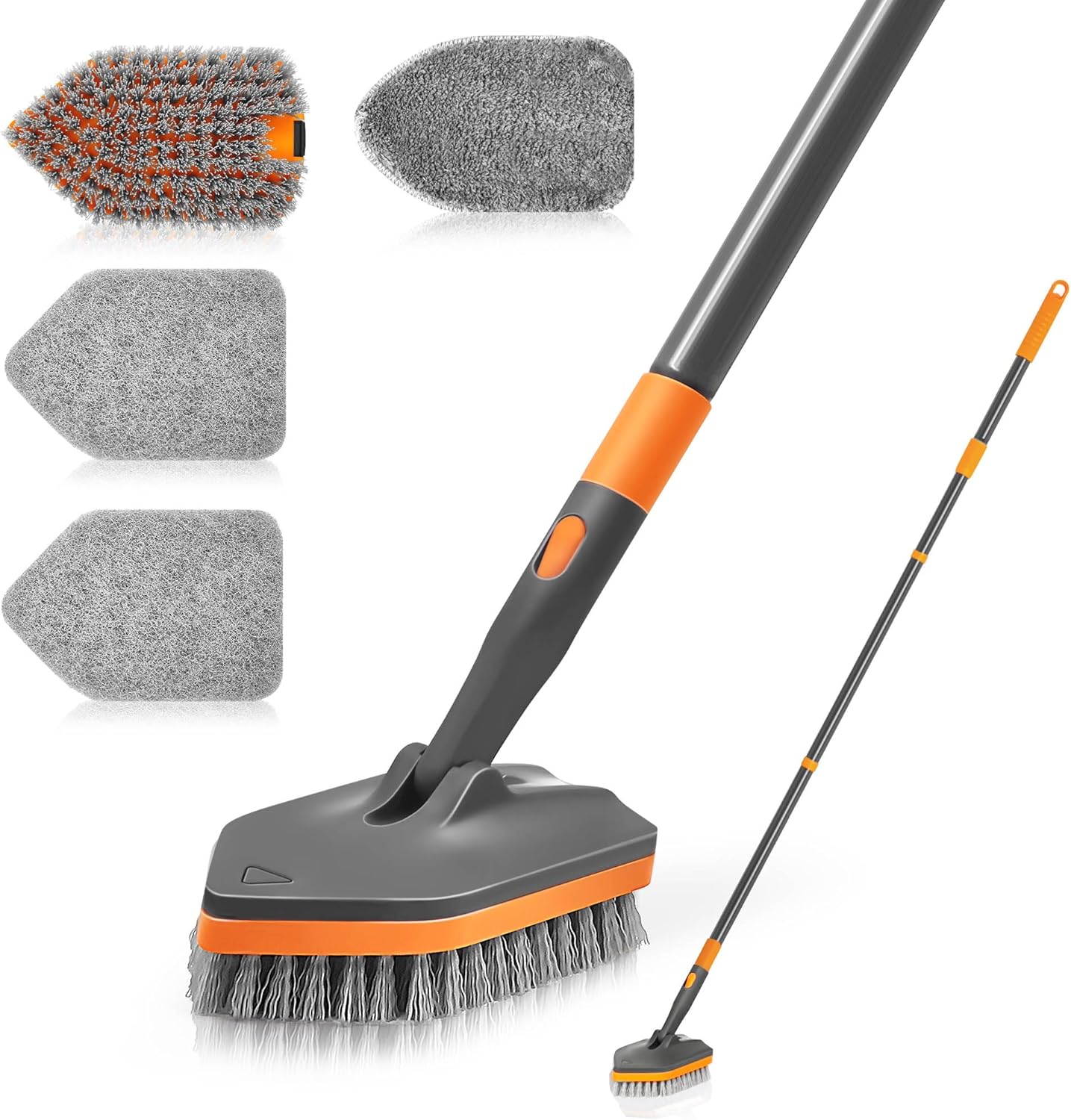 NEWE Shower Cleaning Brush, Tub Tile Cleaner Scrubber with Telescopic Long Handl...